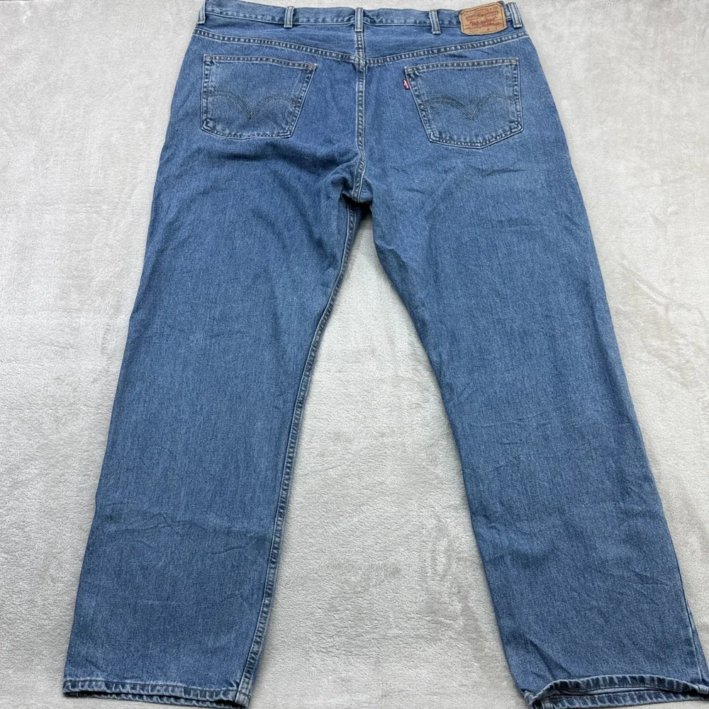 Levi's 505 Straight Fit Jeans Mens 46x34 Blue Medium Wash Denim Classic Casual
